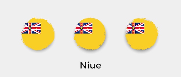 Niue vlag grunge bubbels pictogram vectorillustratie