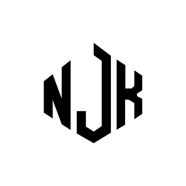 Vector njk letter logo ontwerp met veelhoek vorm njk veelhoek en kubus vorm logo ontwerp njk zeshoek vector logo sjabloon witte en zwarte kleuren njk monogram bedrijf en vastgoed logo