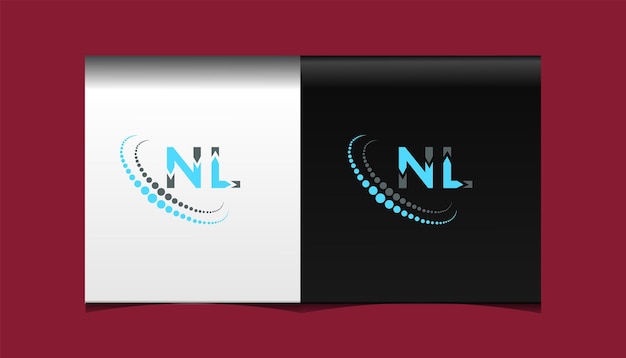 Nl 初期のモダンなロゴ デザイン ベクトル アイコン テンプレート