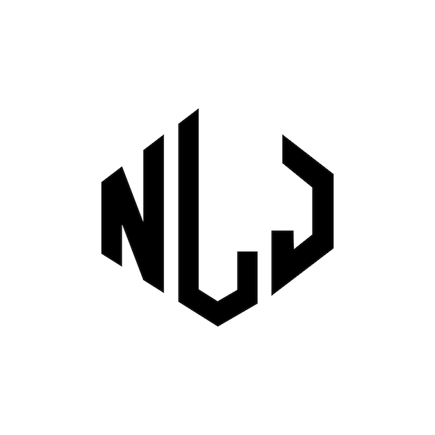 Vettore il logo della lettera nlj con forma di poligono nlj poligono e forma di cubo nlj modello di logo vettoriale esagono nlj colori bianchi e neri nlj monogramma business e logo immobiliare nlj