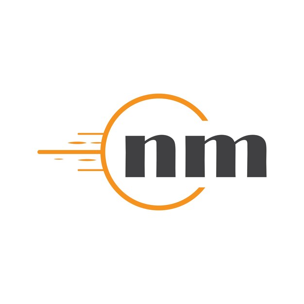 モノグラム (NM) のロゴは円形のデザインで描かれています
