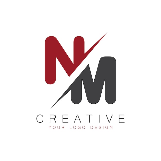 NM initial monogram with letter creative logo