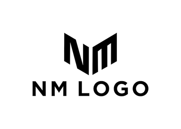 Vettore illustrazione vettoriale della progettazione del logo nm