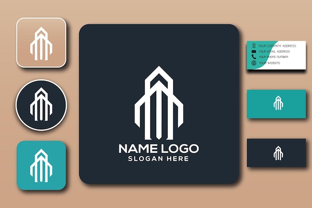 Nm monogram logo template color editable