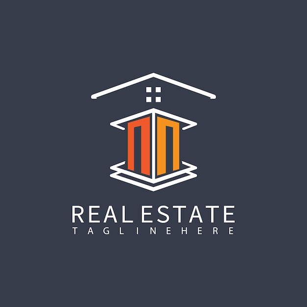 NN Real Estate Letter Monogram Vector Logo Home Or Building Shape All Logo