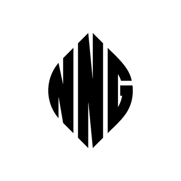 Nng cirkel letter logo ontwerp met cirkel en ellips vorm nng ellips letters met typografische stijl de drie initialen vormen een cirkel logo nng circle emblem abstract monogram letter mark vector