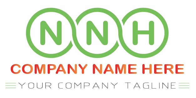 Vettore design del logo della lettera nnh