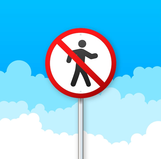 Vector no access do not walk do not step sign label vector stock illustration