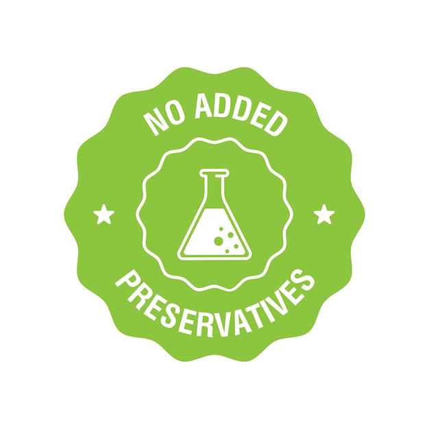 No added preservatives icon chemical artificial free food no additives vector symbol logo