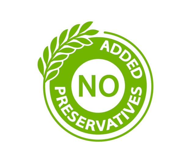 Senza conservanti aggiunti logo simbolo prodotto naturale senza conservanti