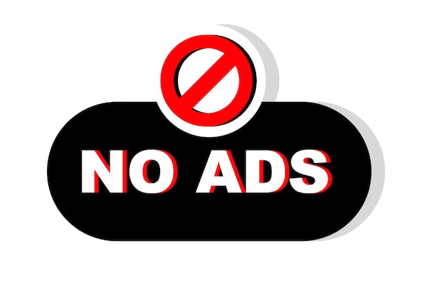 Vector no ads for promotion design ad blocker icon vector logo concept of protection of technology from popup video ads advertisement prohibited sign vector illustration