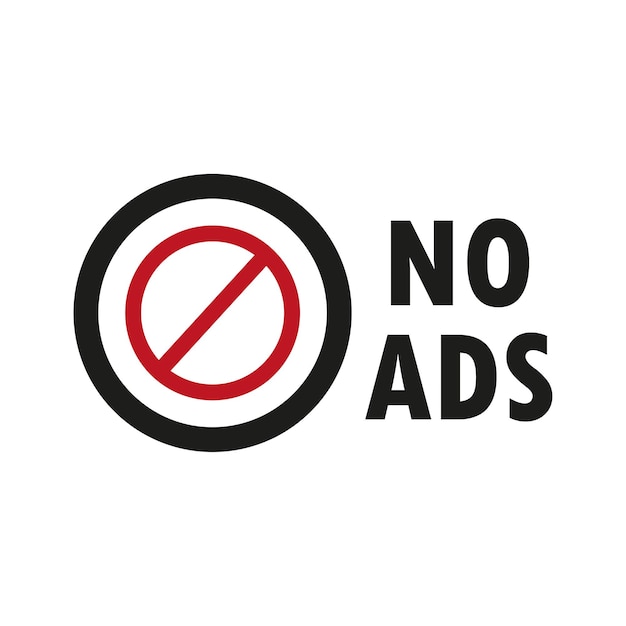 No ads Text design Marketing concept Vector illustration
