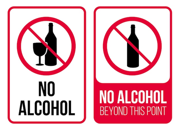 No alcohol beyond this point sign print ready vector