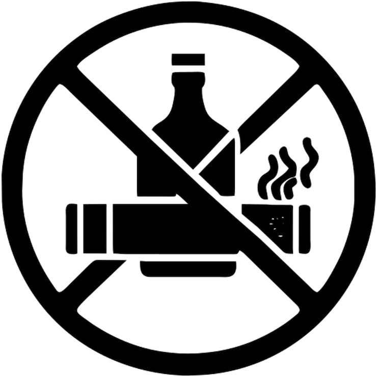 Vector no alcohol and cigarettes pictogram