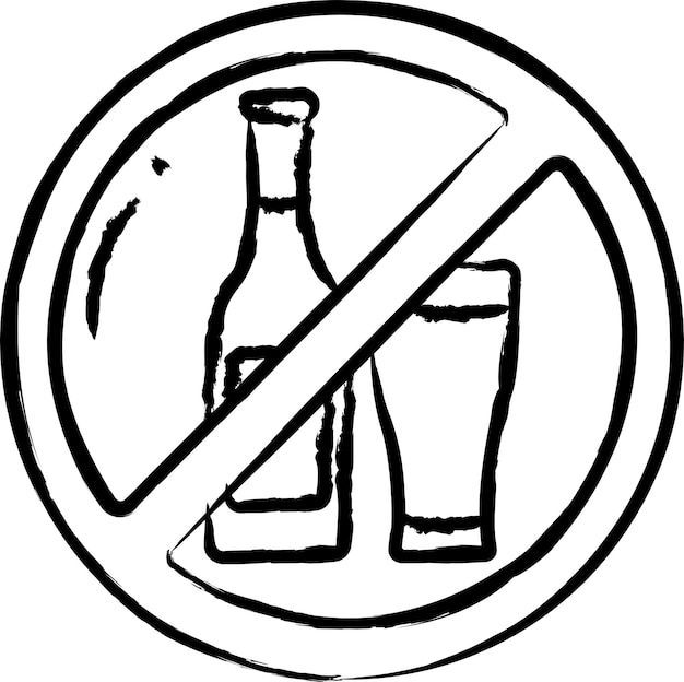 Vector no alcohol hand drawn vector illustration