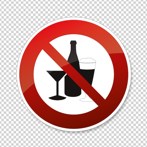 Вектор Нет алкоголя нет алкогольных напитков в этой области запрещающий знак на проверенном прозрачном фоне векторная иллюстрация eps 10 векторный файл