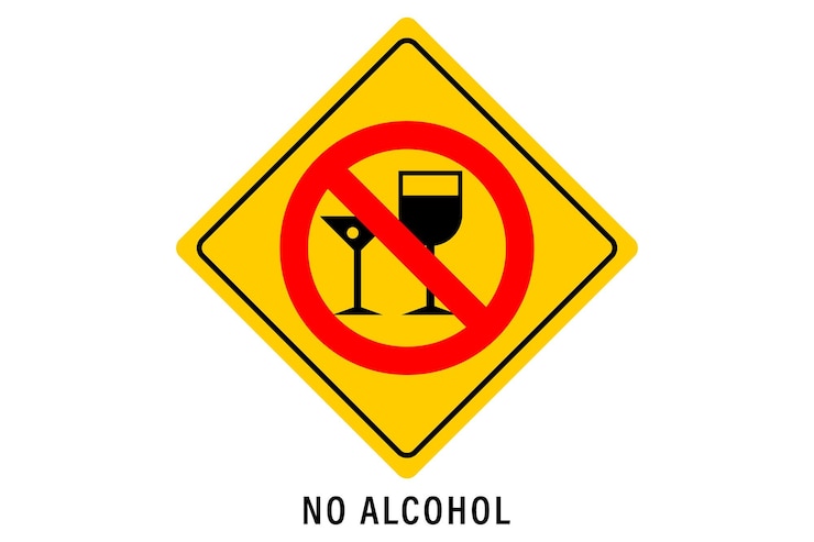 Vector no alcohol prohibition sign