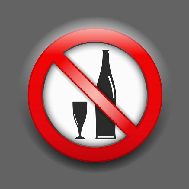 No alcohol sign vector eps10 illustration