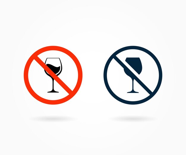 No alcohol sing vector don't drink icon