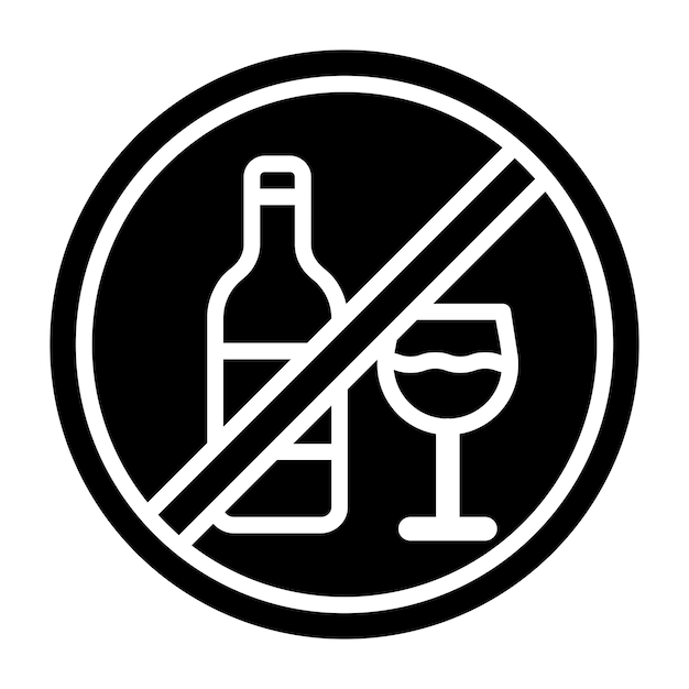 No alcohol vector icon design illustration