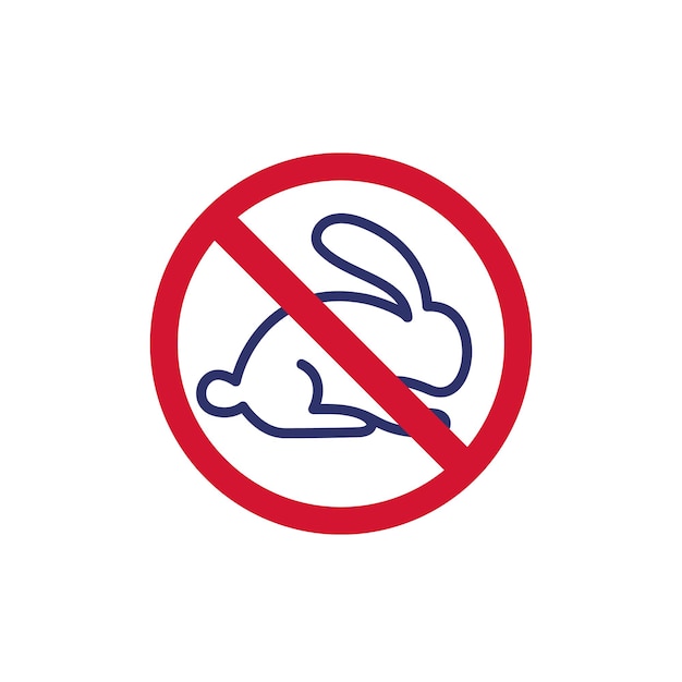 No animal testing icon, cruelty free sign