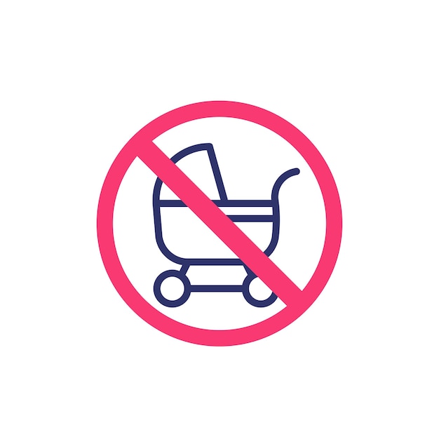 no baby carriage pram vector icon