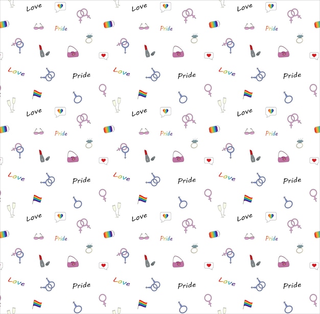 no background pattern with lgbt symbols and signs