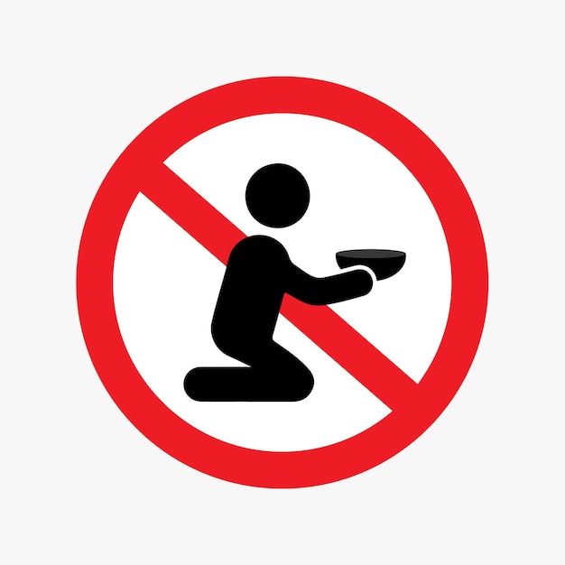 No begging sign