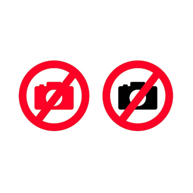 No camera photo sign icon