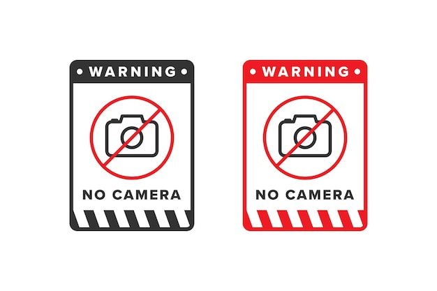 No camera stop camera icon sign vector