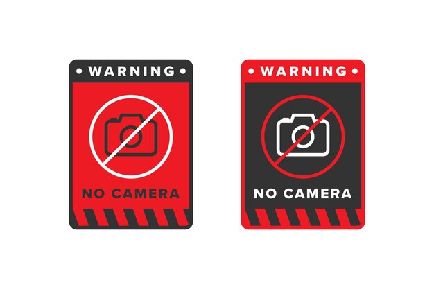 No camera stop camera icon sign vector