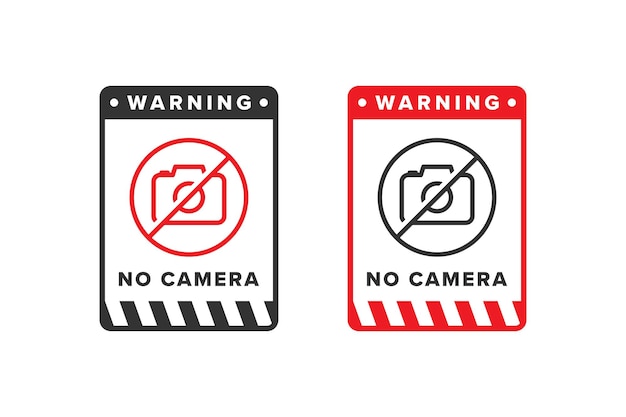 No camera stop camera icon sign vector