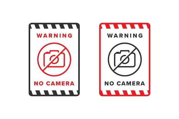 No camera stop camera icon sign vector