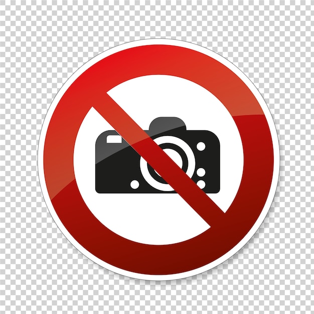 Вектор Камеры запрещены не фотографировать, не фотографировать запрещающий знак на проверенном прозрачном фоне векторная иллюстрация eps 10 векторный файл