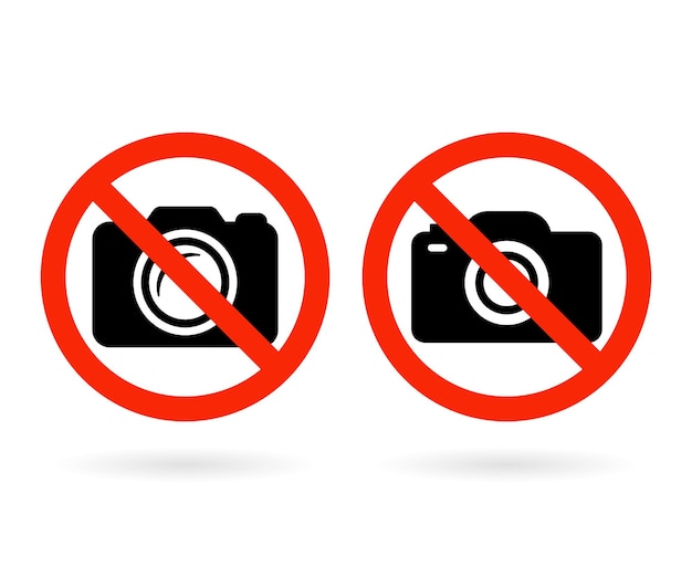 No cameras allowed sign or Do not shoot sign vector symbol and No camera no photo sign