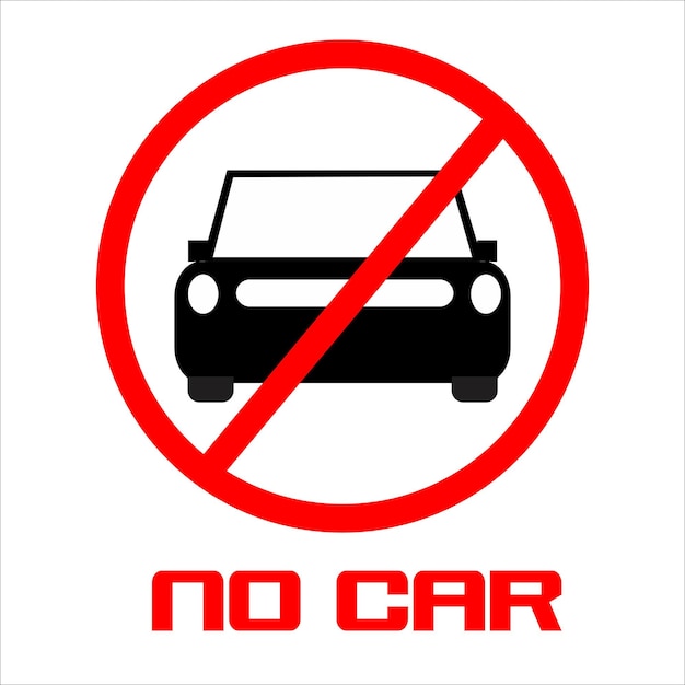 no car sign vector