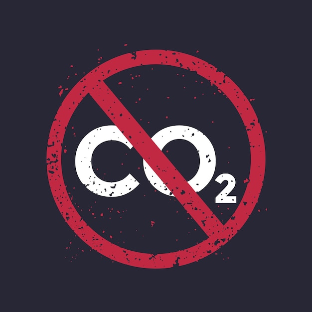 Co2なし、二酸化炭素排出量のベクトルアートを停止