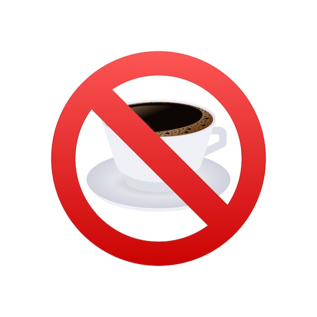 No coffee sign no caffeine before bedtime no takeaway icon