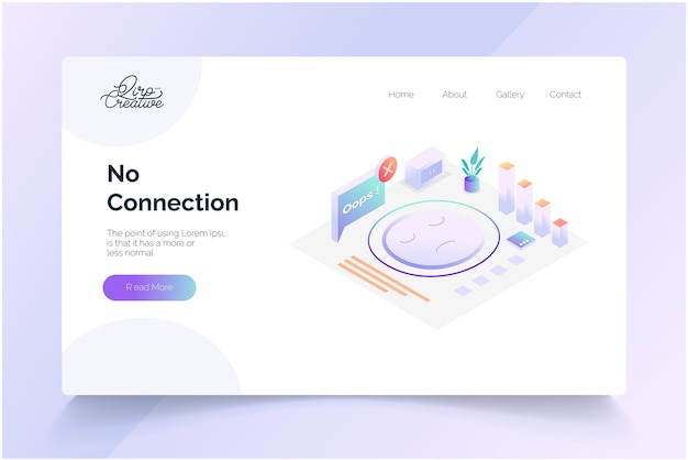 No connection concept landing page template