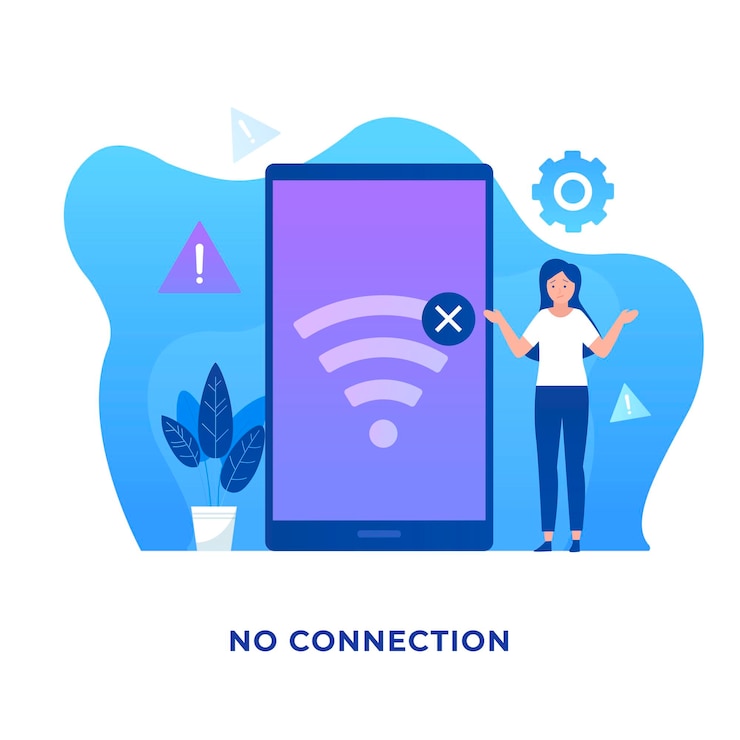 Vector no connection illustration concept for websites