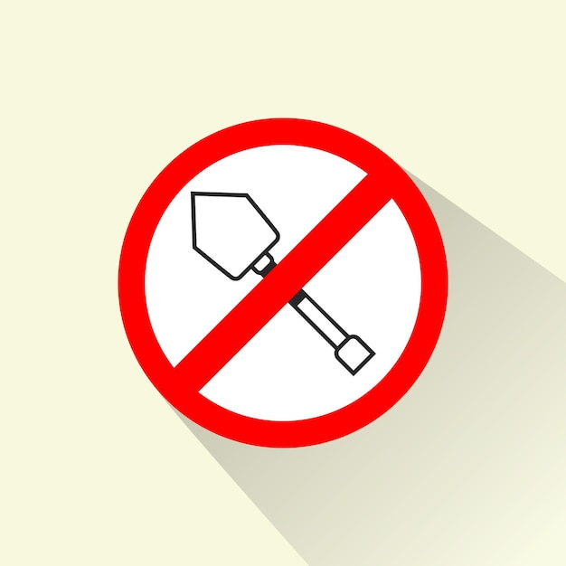 No digging sign vector