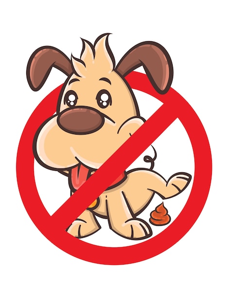 Vector no dog poop sign - vector cartoon character