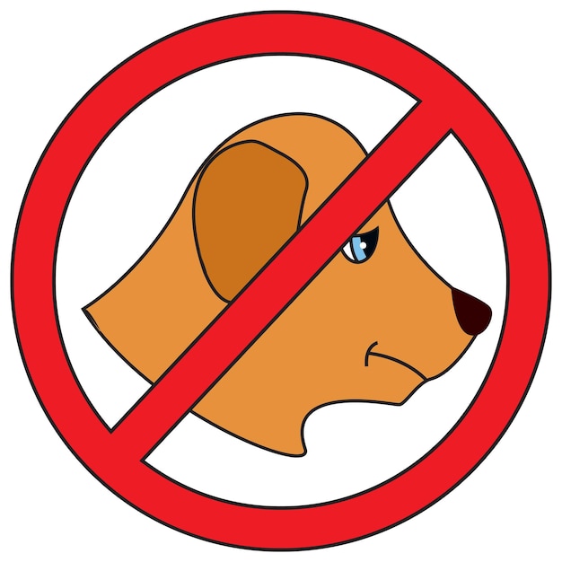 С собаками вход воспрещен Запрещение собак красный круг