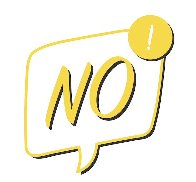 No on doodle speech bubble