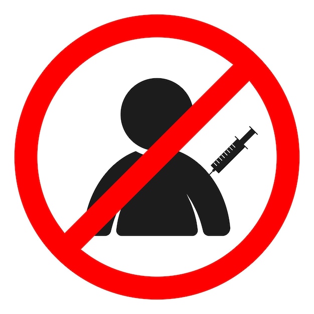 No drugs allowed injections are prohibited to people