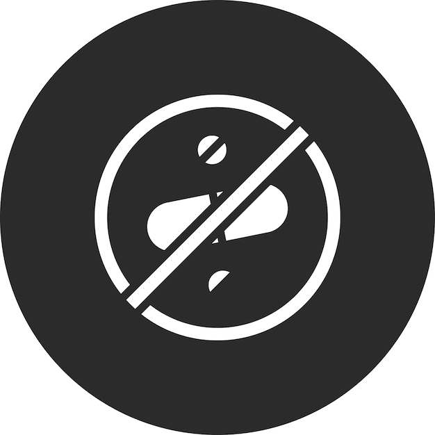 No Drugs ベクトルアイコン イラスト 移民アイコンセット