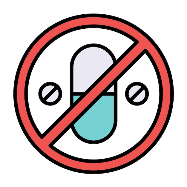 No Drugs Vector Illustration Style