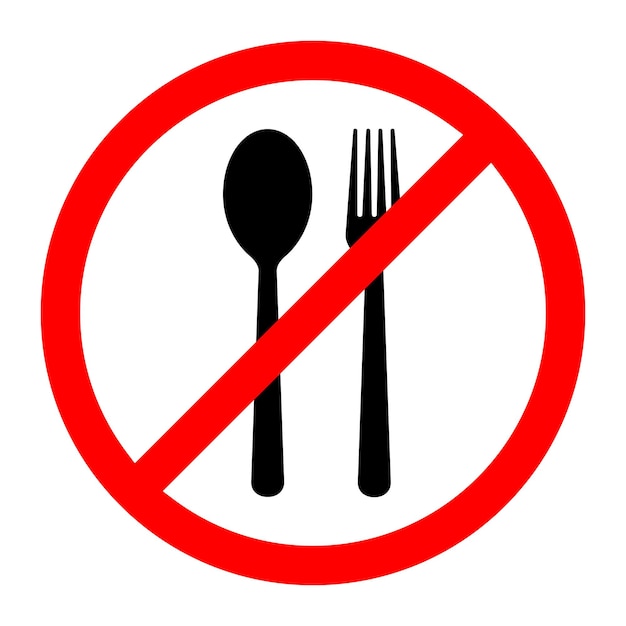 食事禁止の標識 ベクトル図