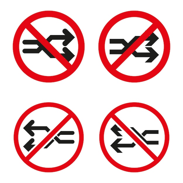 Vector no entry arrows sign restricted direction symbols crossed arrows prohibition vector