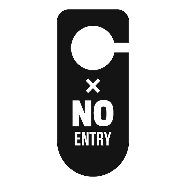 No entry hanger tag icon Simple illustration of no entry hanger tag vector icon for web design isolated on white background